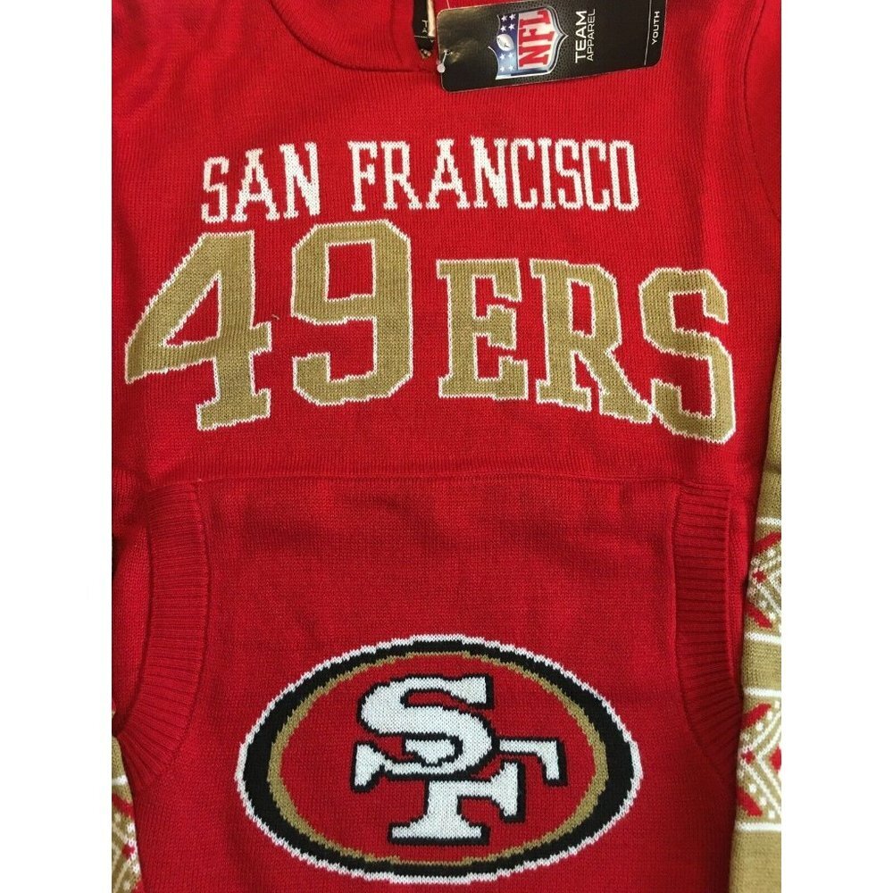San Francisco 49ers Youth Boys L 14/16 Long Sleeve Hooded Sweatshirt Sweater - Picture 2 of 5